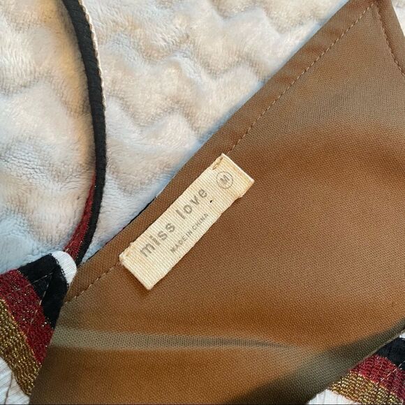 Metalic Striped 90s Y2K Tank Bodycon Dress M - Picture 8 of 10